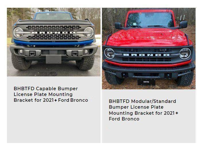 Ford Bronco BACK IN STOCK ALERT - Modular and Capable Bumper License Plate Mounting Brackets 725211-13649a40c1572b71908a63ca12221faa