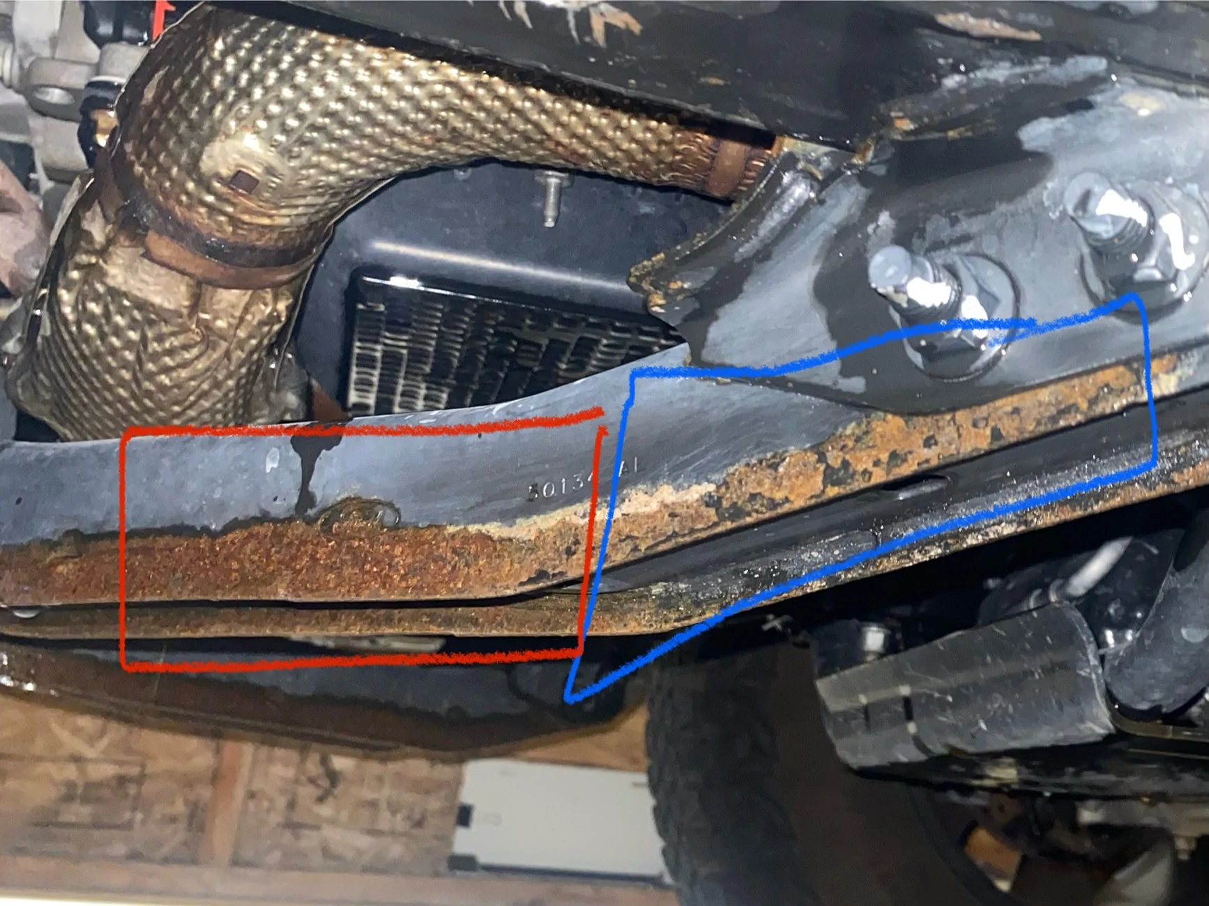 Ford Bronco Lubricate shield bolts IMG_3361