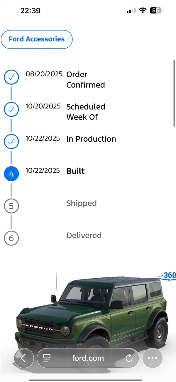 Ford Bronco 2025 Order Wait Time IMG_6223