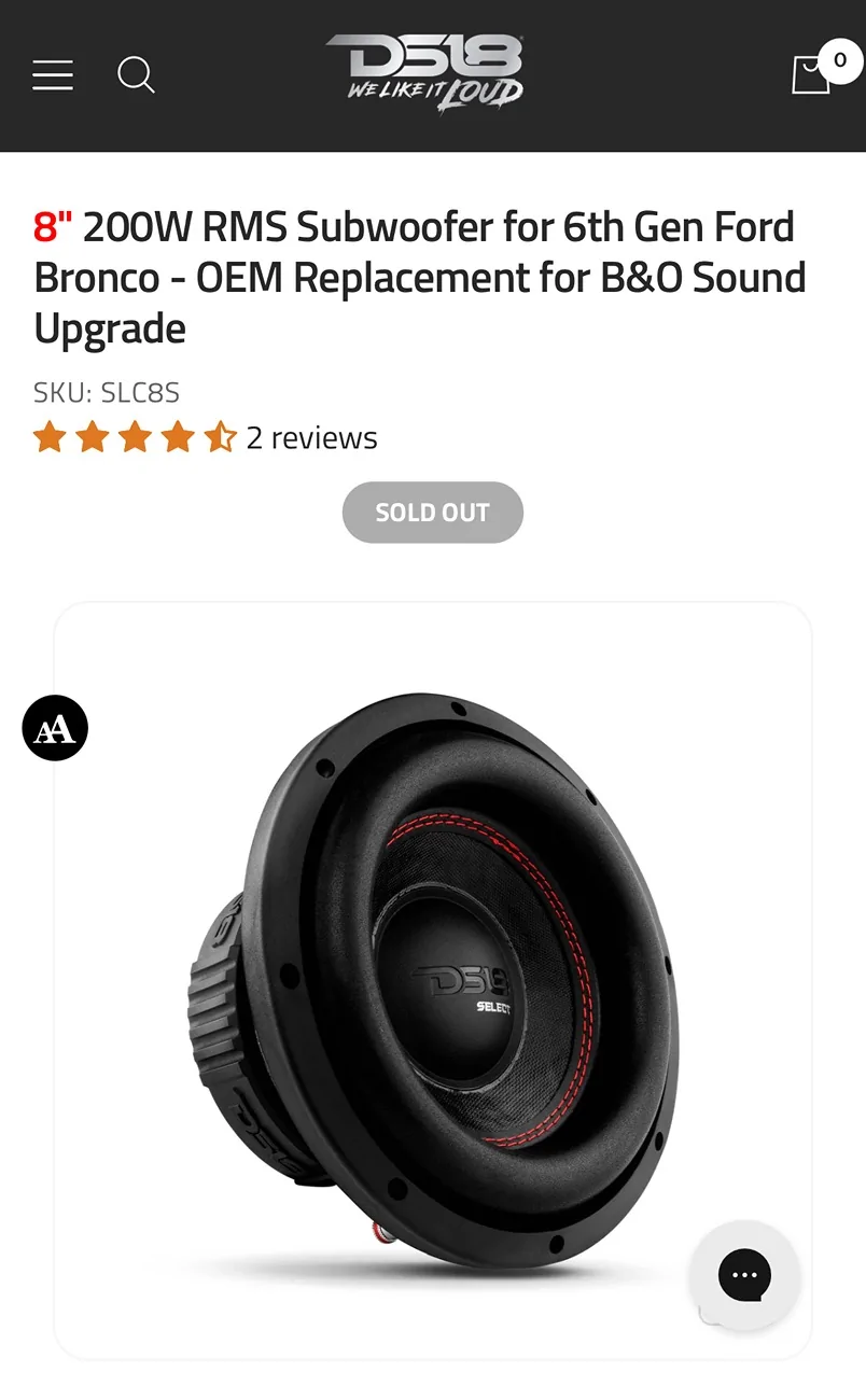 Ford Bronco B/O subwoofer replacement issue IMG_5824