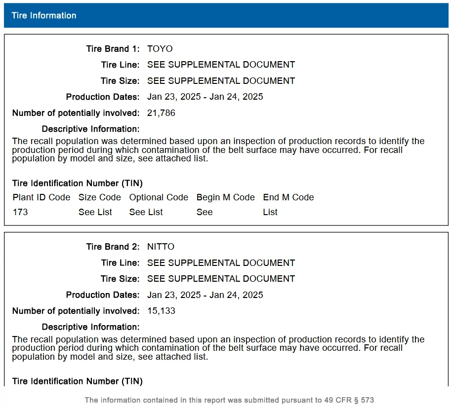 Ford Bronco Toyo and Nitto recall 64 tires types & sizes - check for yours [list inside] 1761907613567-t4