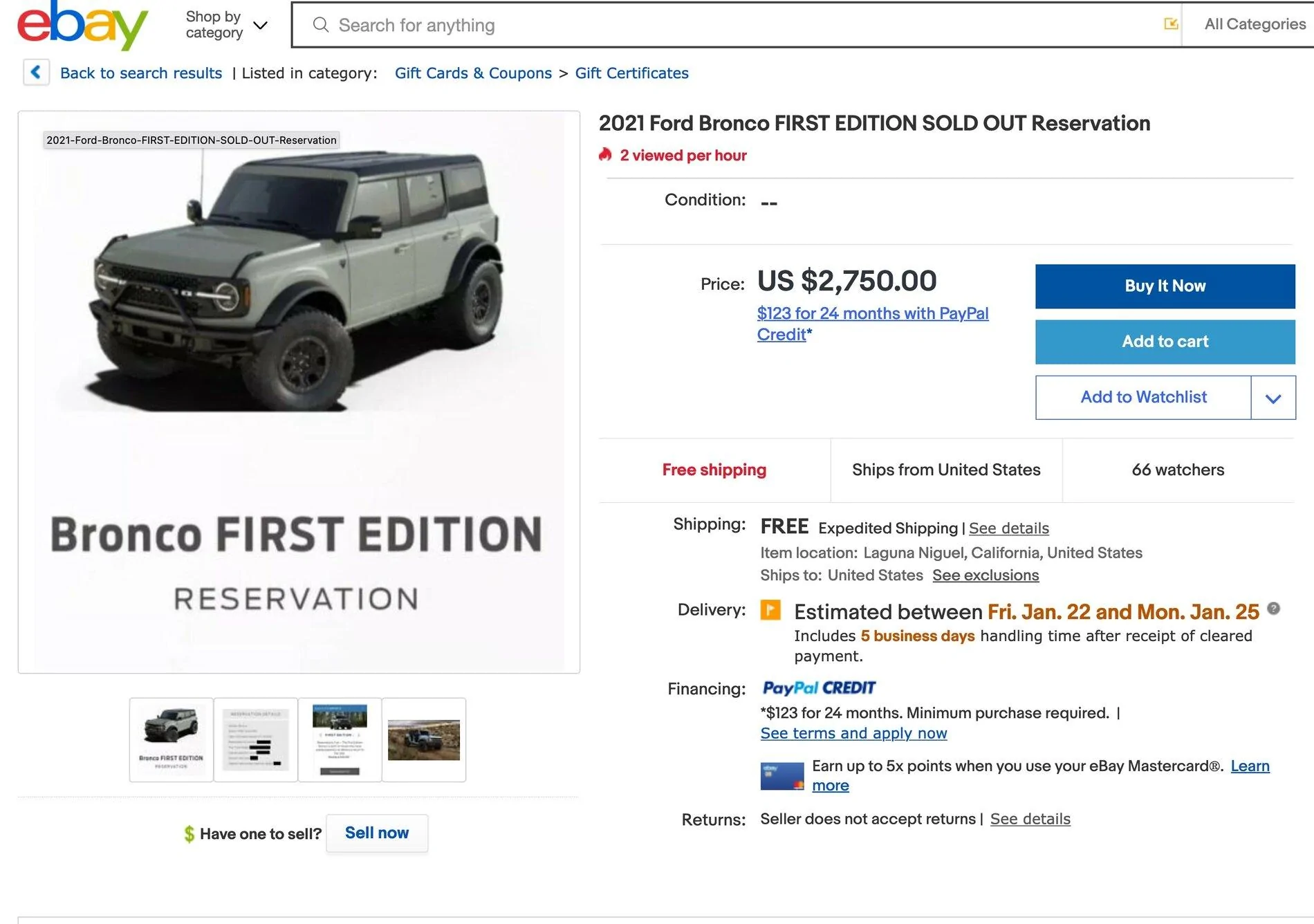 Ford Bronco Selling your reservation ?? Screen Shot 2021-01-09 at 17.04.41
