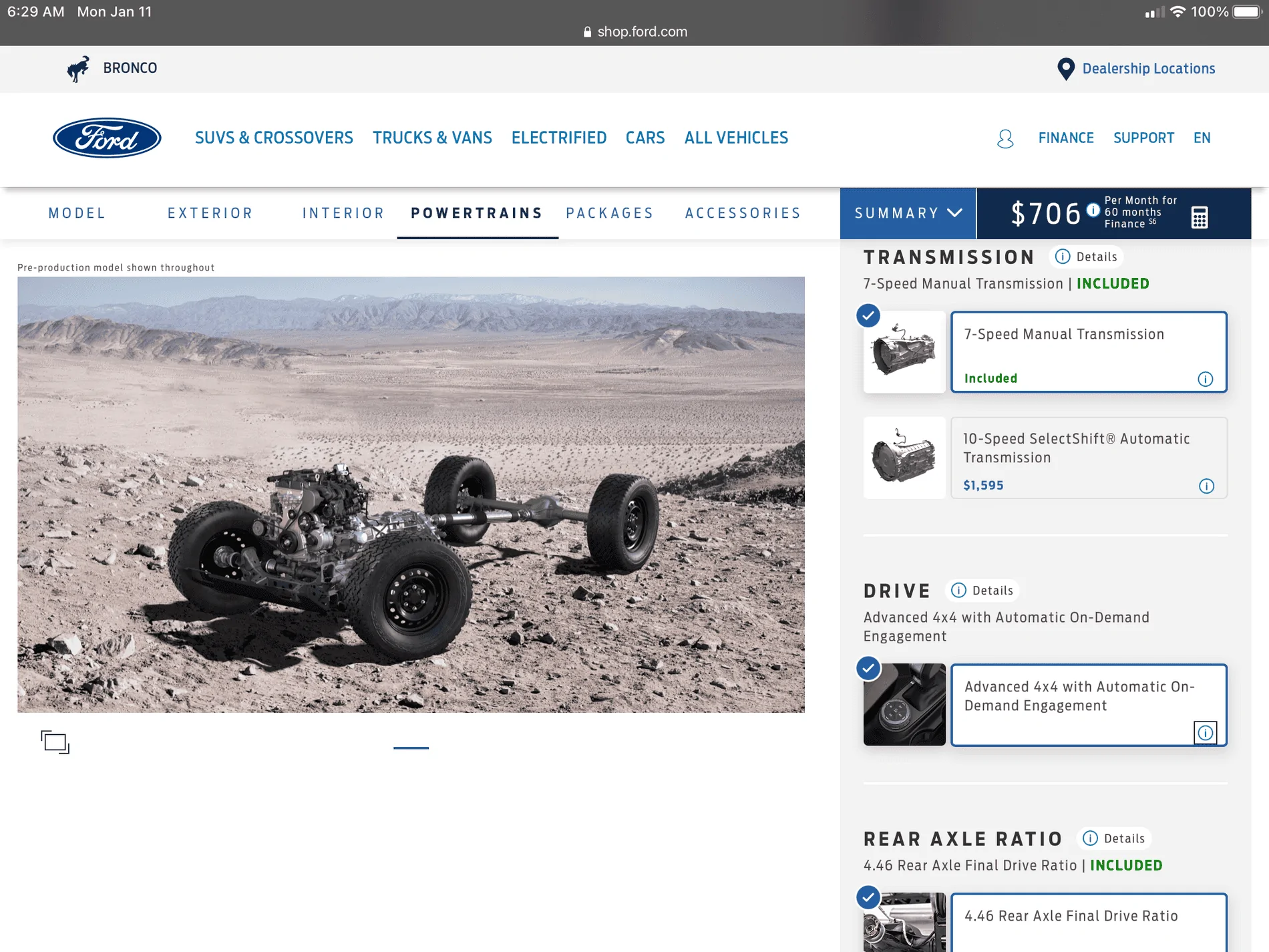 Ford Bronco 4x4 options changed for black diamond. 28566CA0-11D8-4EE4-8CAA-92087E1F3766