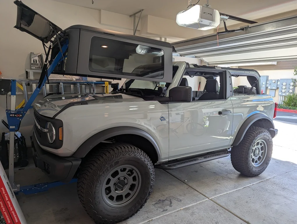 Ford Bronco EZ4x4 Hard Top and Door Removal Storage System Review and Discount Code PXL_20251028_204225718