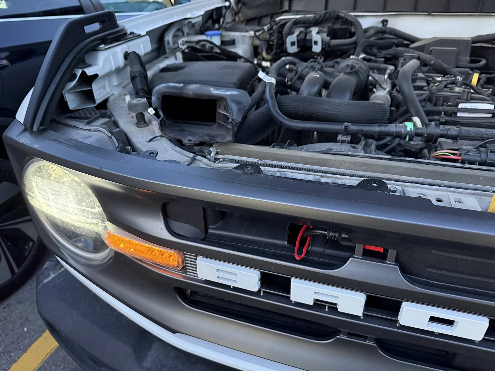 Ford Bronco Block heater extension mod IMG_5543