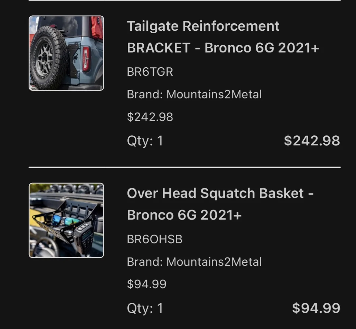 Ford Bronco FS: NC - CLT. Mountains-2-Metals tailgate reinforcement IMG_7796