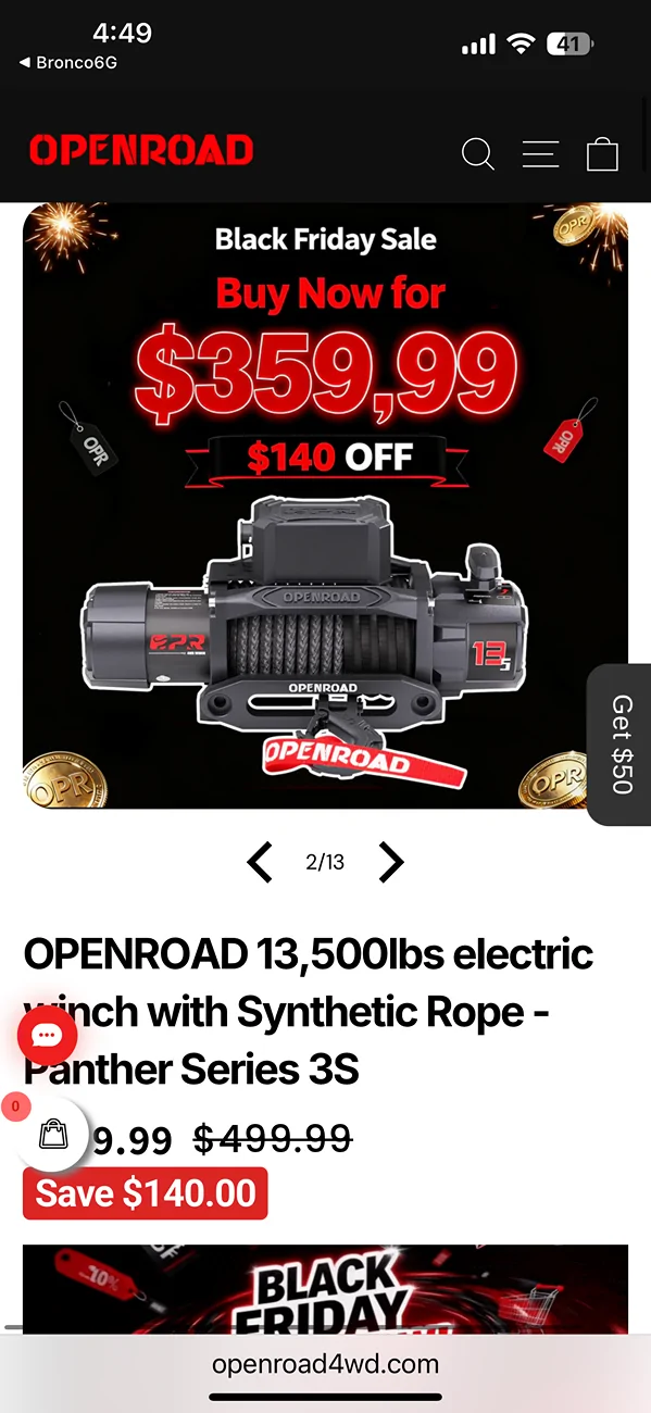 Ford Bronco OpenRoad BLACK FRIDAY SPECIALS UP YO 50% OFF IMG_3579