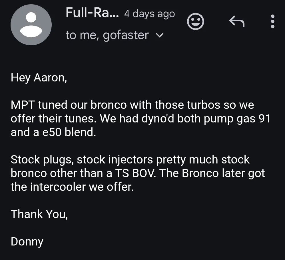 Ford Bronco Garrett PowerMax Turbo Upgrade - Dyno numbers SmartSelect_20251117_124050_Gmail