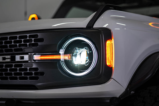 Ford Bronco New Product - DV8 Offroad Black Headlights for Bronco n-Ford-Bronco-Black-Headlights-installed-1_558x372
