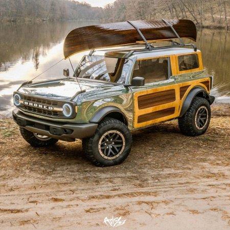 Ford Bronco Wood trim inserts installed Woody sid