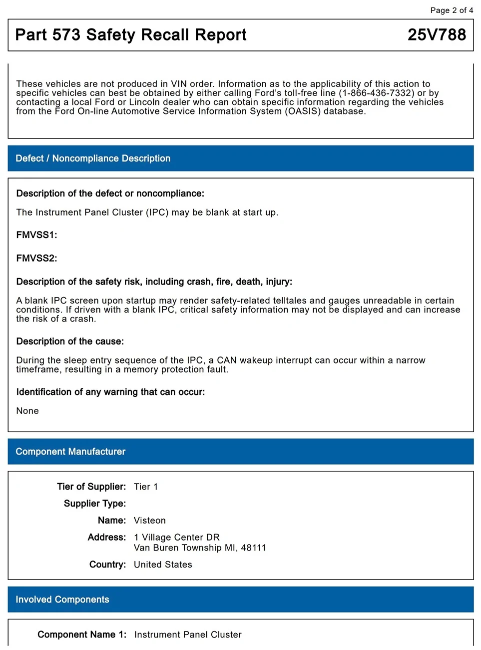 Ford Bronco Sport Recall: Instrument Cluster Panel Display Failure (NHTSA Recall 25V788) -- 2025-2026 Bronco Sport {filename}