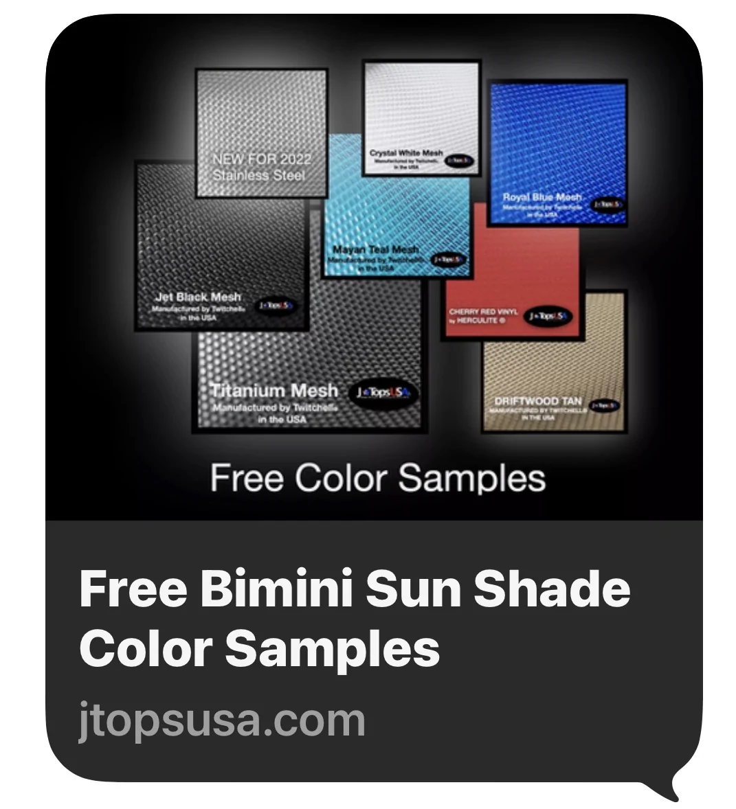FREE JTops 🇺🇸 Bimini Shade Color Samples. | Bronco6G - 2021+ Ford ...