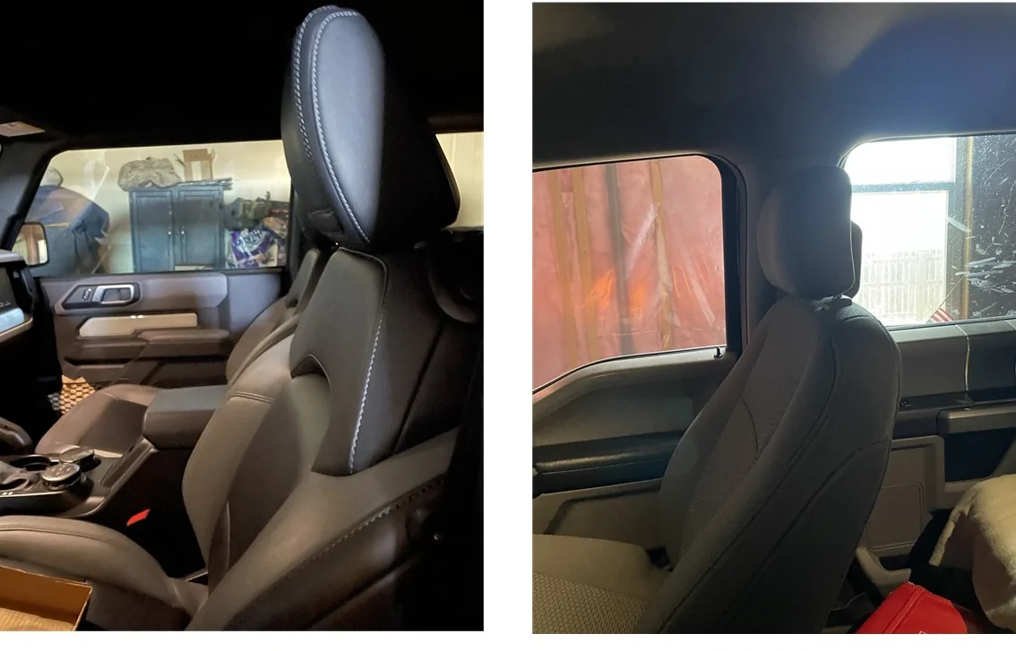 Ford Bronco Uncomfortable front seats! What is the solution? Bronco-F150 SeatCompar