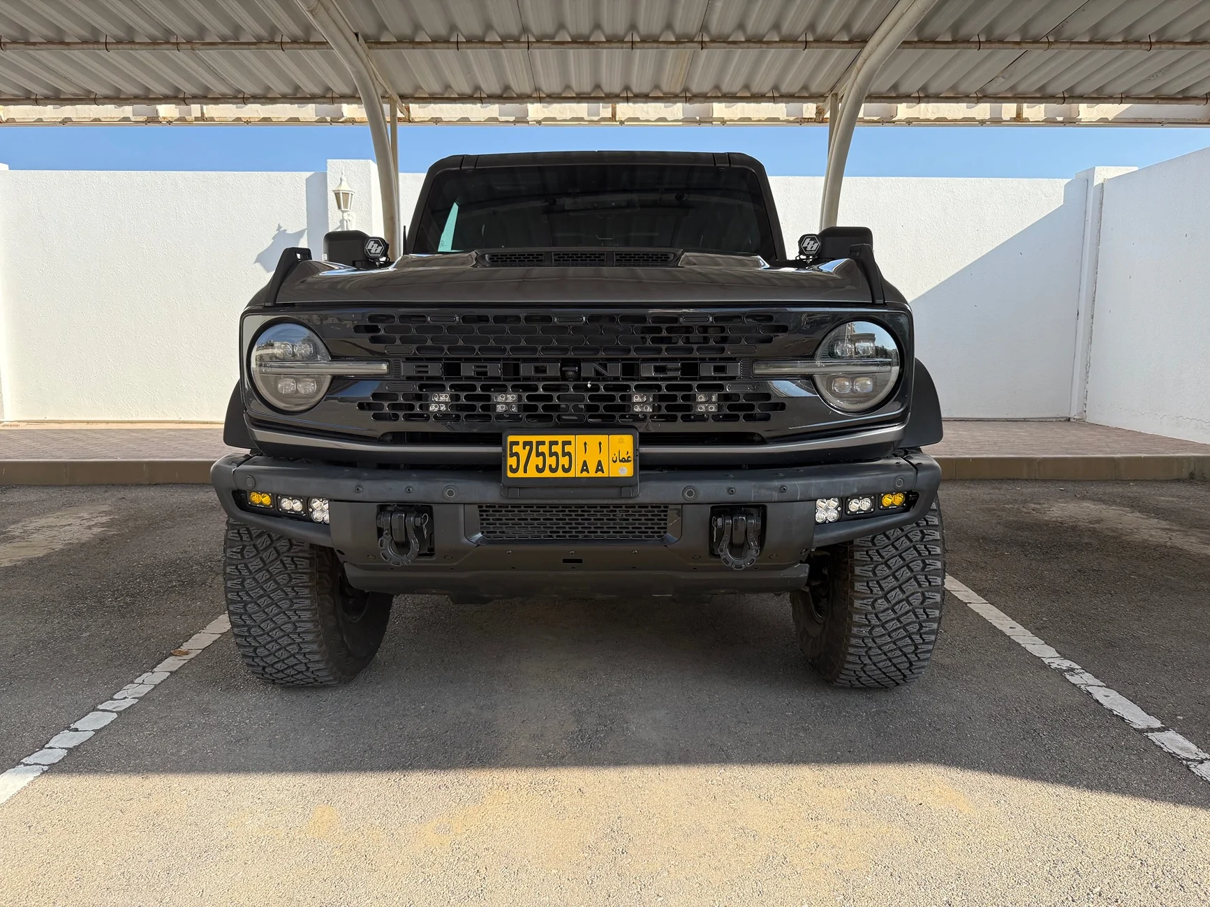 Ford Bronco I have added lights behind the grill IMG_2922