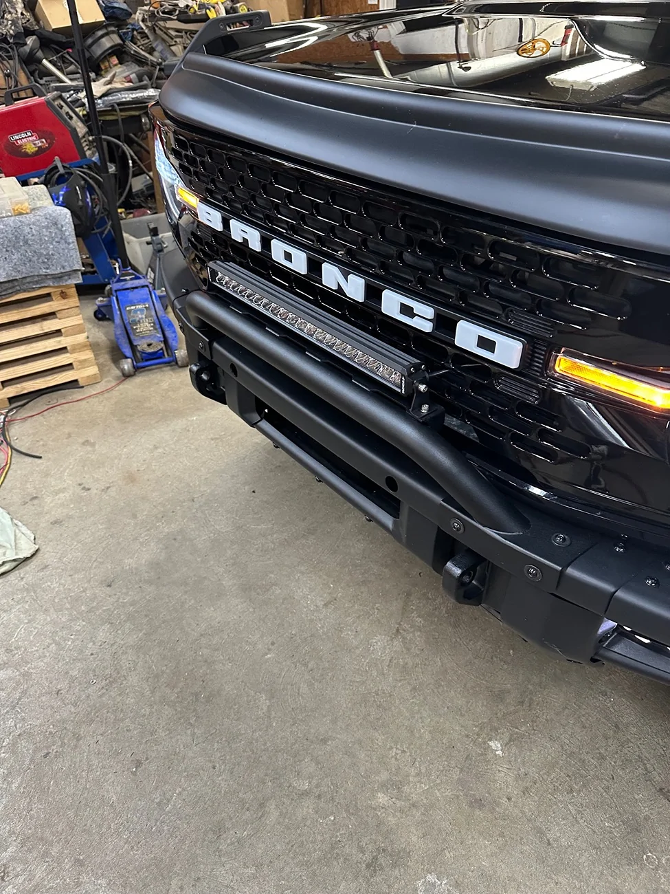 Ford Bronco Installed grille light bar and activation button IMG_3293