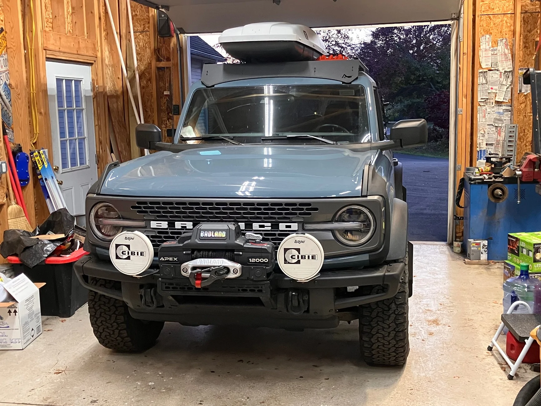 Ford Bronco Driving vs Spot Beam Pattern for A-pillar Lights IMG_2149