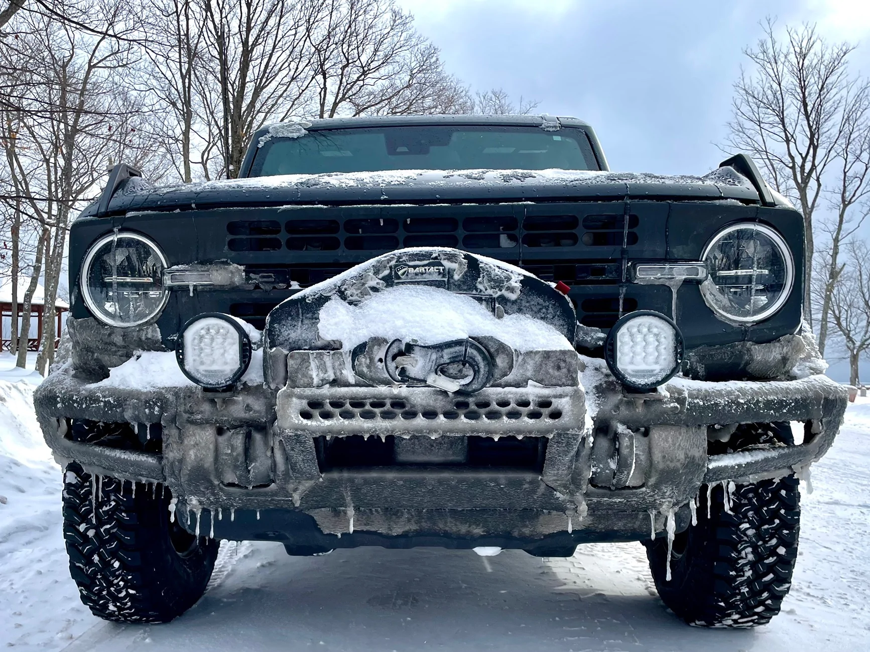 Ford Bronco Bronco Headlights in Snow IMG_5079