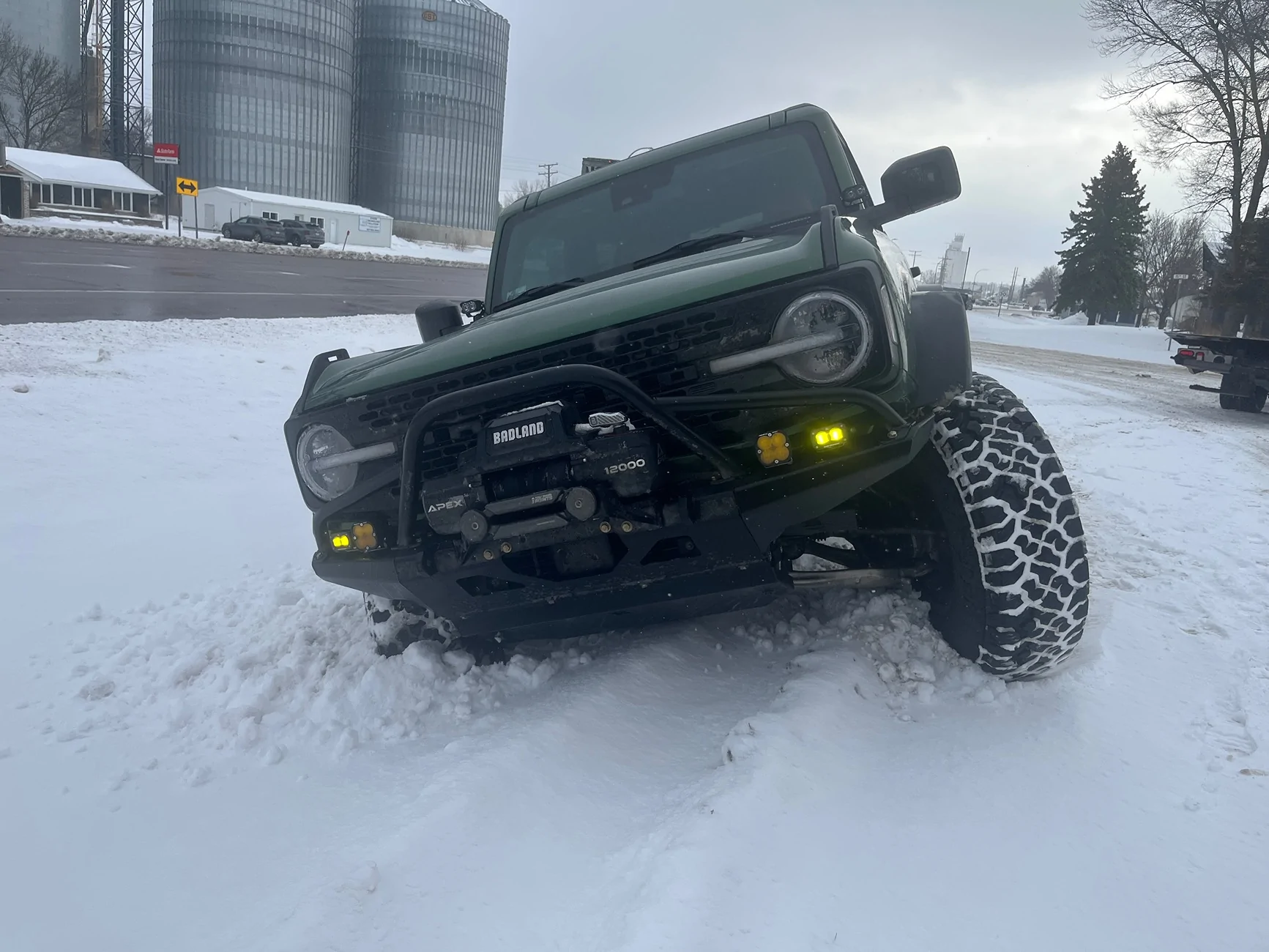 Ford Bronco Bronco Headlights in Snow IMG_5525