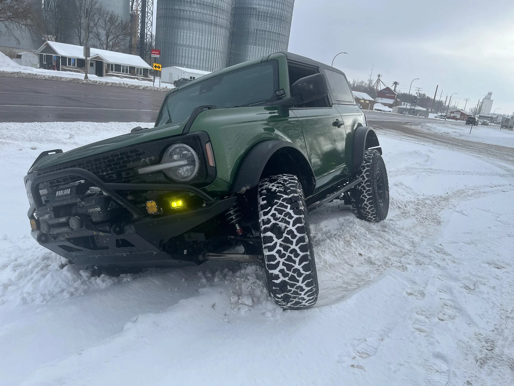 Ford Bronco Bronco Headlights in Snow IMG_5524
