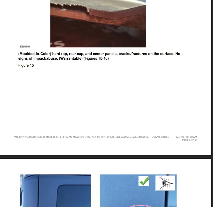 Ford Bronco MIC top delaminating? BroncoTopWarrantyCracks
