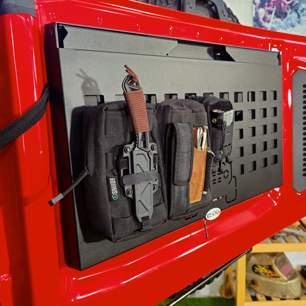 Ford Bronco New EZ4X4 Extreme Tailgate Tables for Bronco — Standard & MOLLE Versions + 20% Off w/ Code 6GBLKFRI 5100_4389_Bronco_Molle_Aluminum_Folding_Extreme_Double_Tailgate_Table_Sub_4