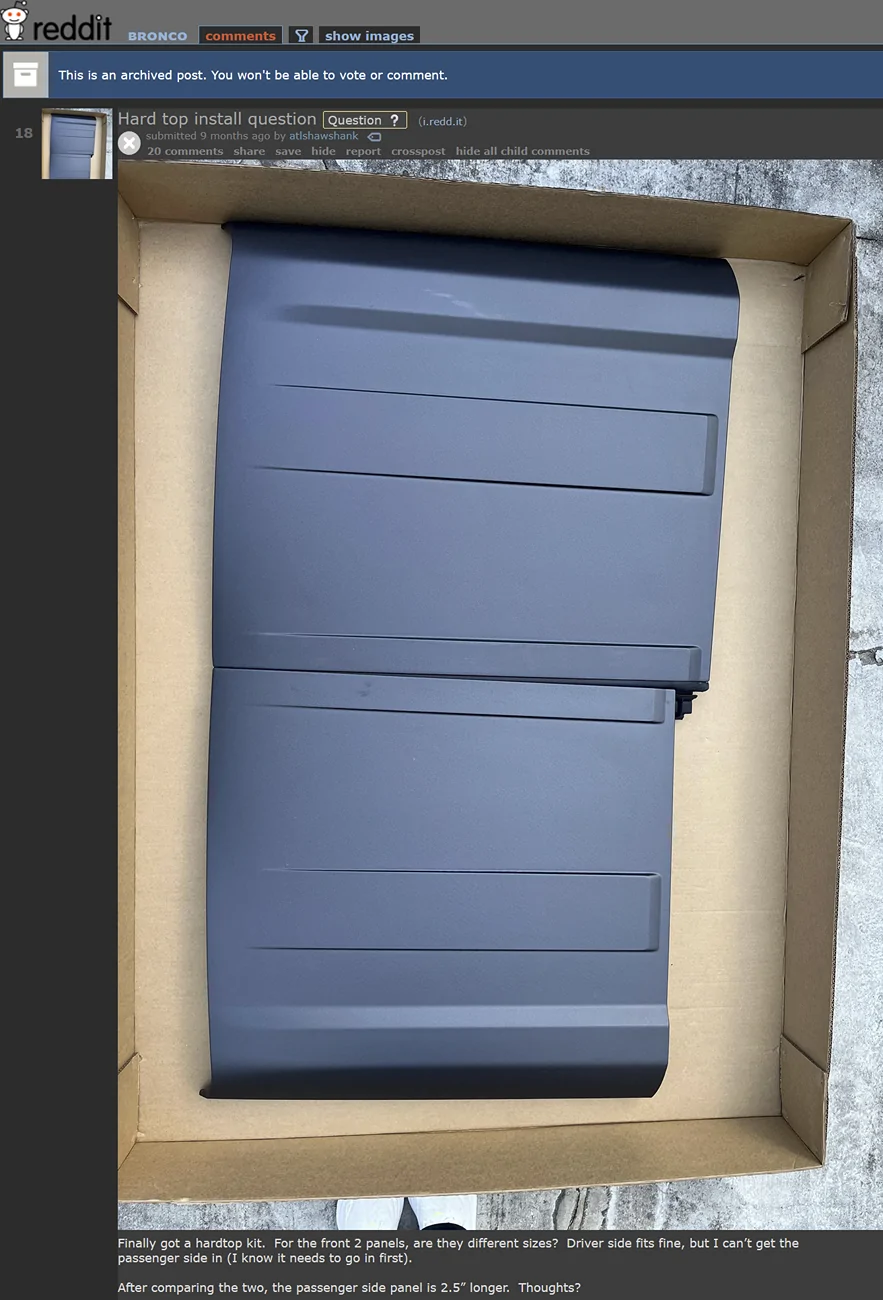 Ford Bronco Putco Element Sky View (clear top lid panel) decided to do it!! 1765219985879-ux