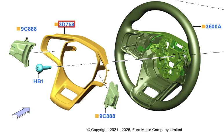 Ford Bronco 2022 Big Bend Steering wheel PEELING IMG_9367