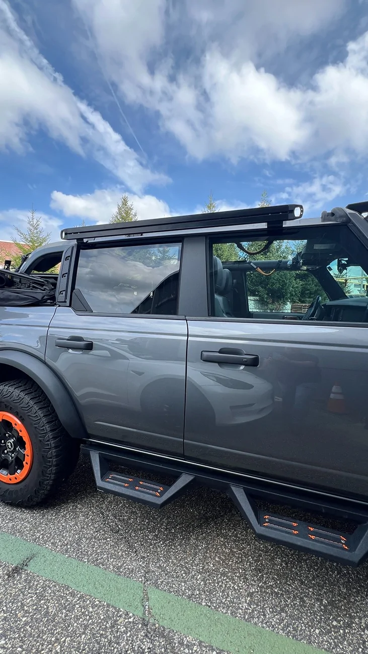 Ford Bronco Bronco Accessory Side Rail for Soft Top.  Mount Awnings, Shower Encl and more - Still open top - NEW LOWER PRICE! (X-Rack) IMG_3924