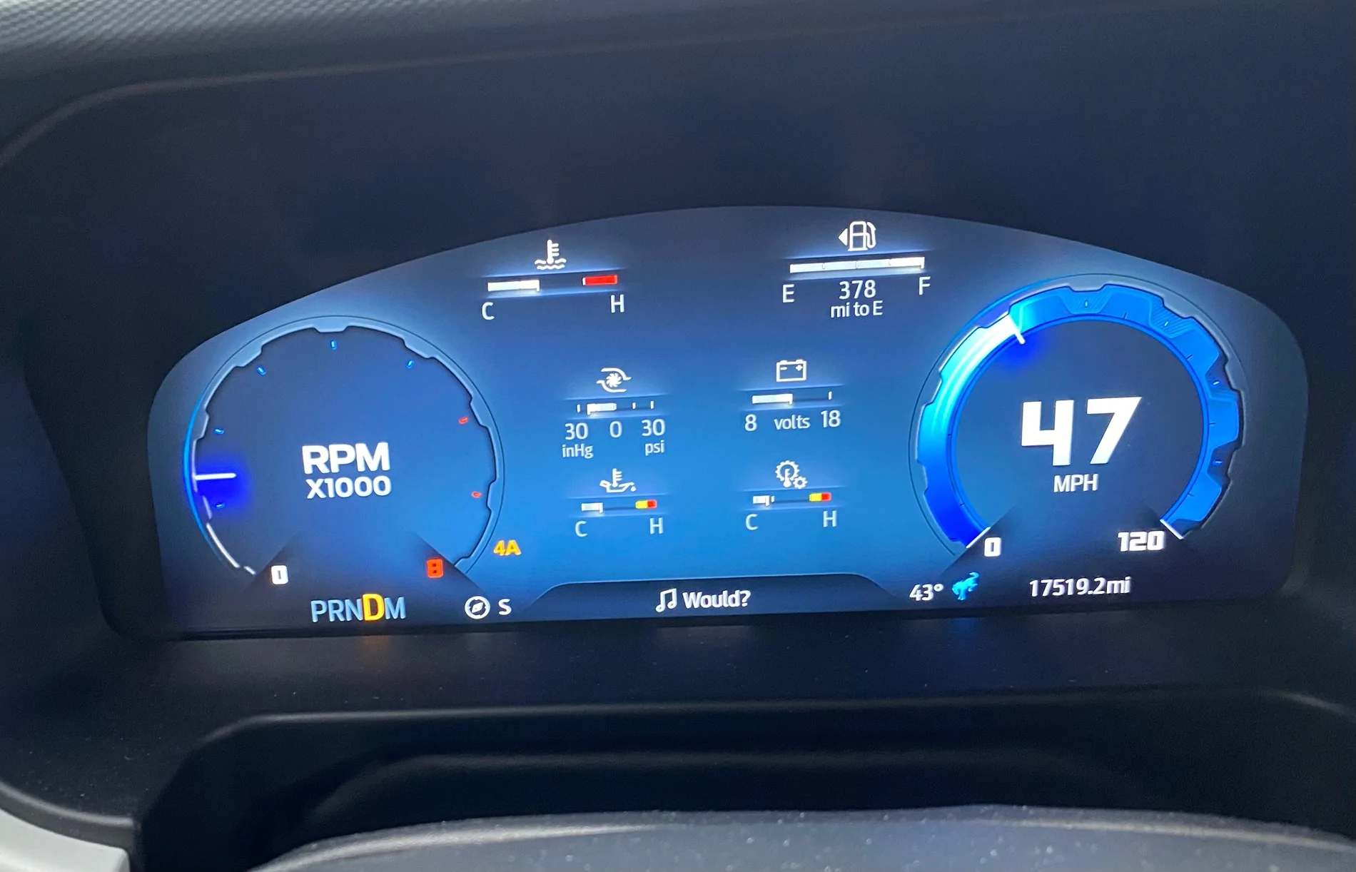 Ford Bronco Gauge glitch: No bezel around RPMs IMG_4211