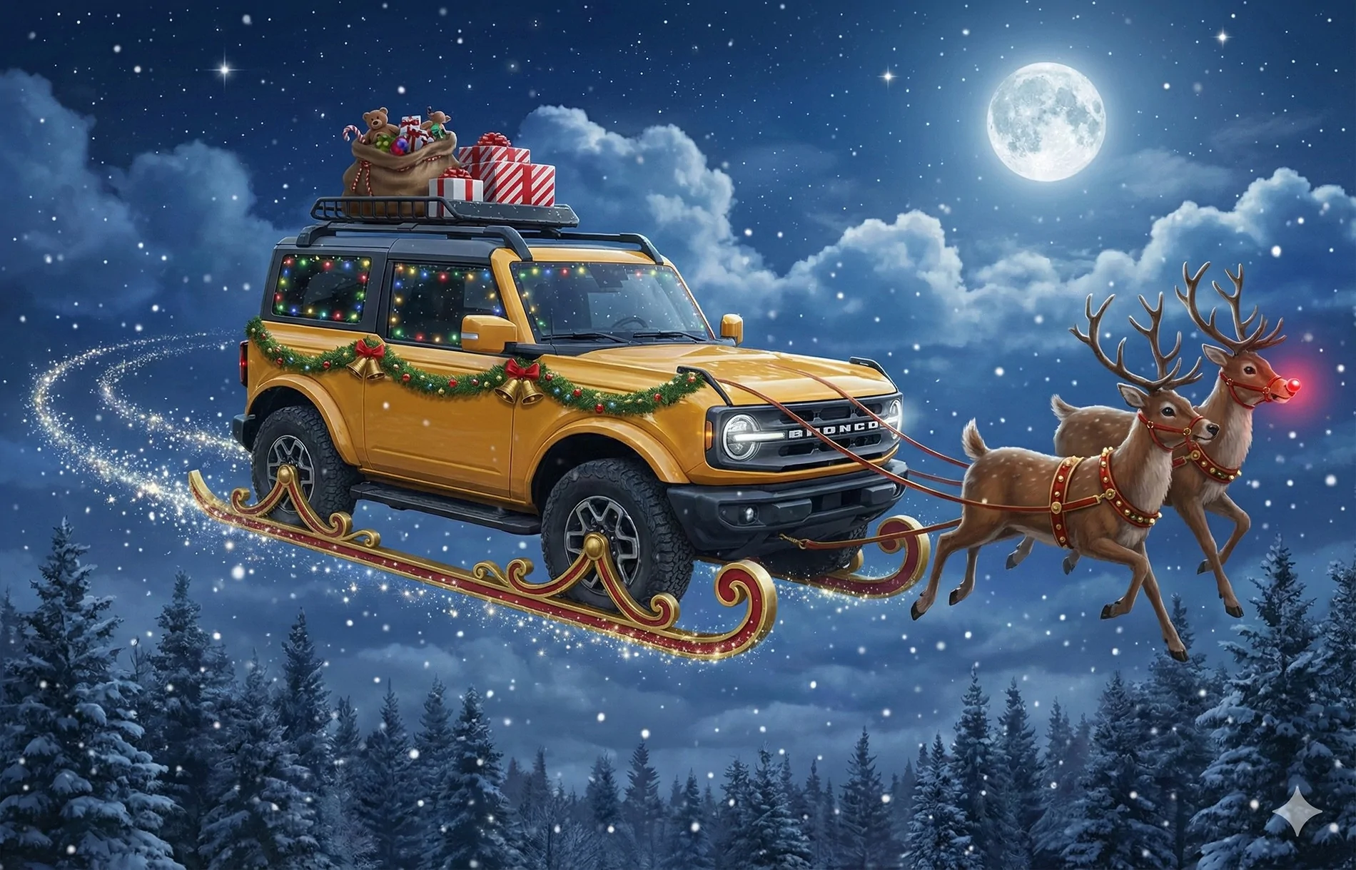 Ford Bronco Merry Christmas Bronco Christmas