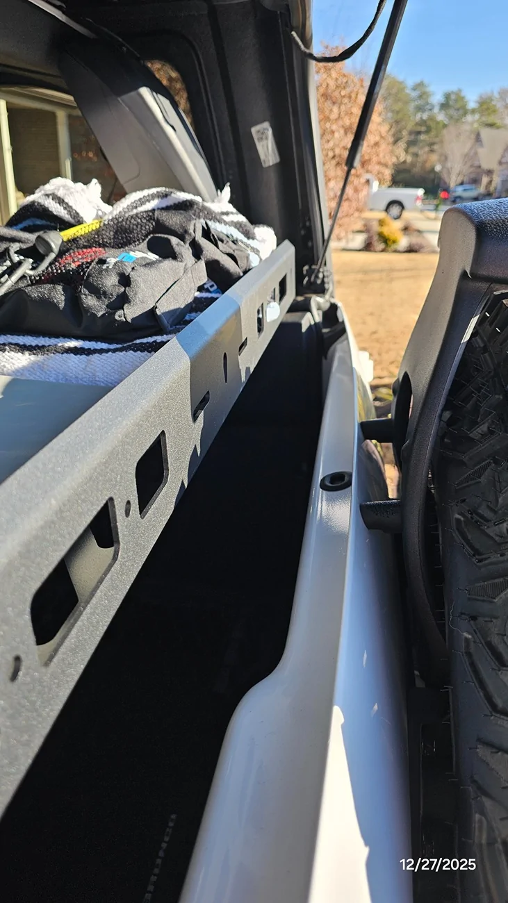 Ford Bronco Let's see your 2 DR rear basket/tray/shelf 20251227_095925