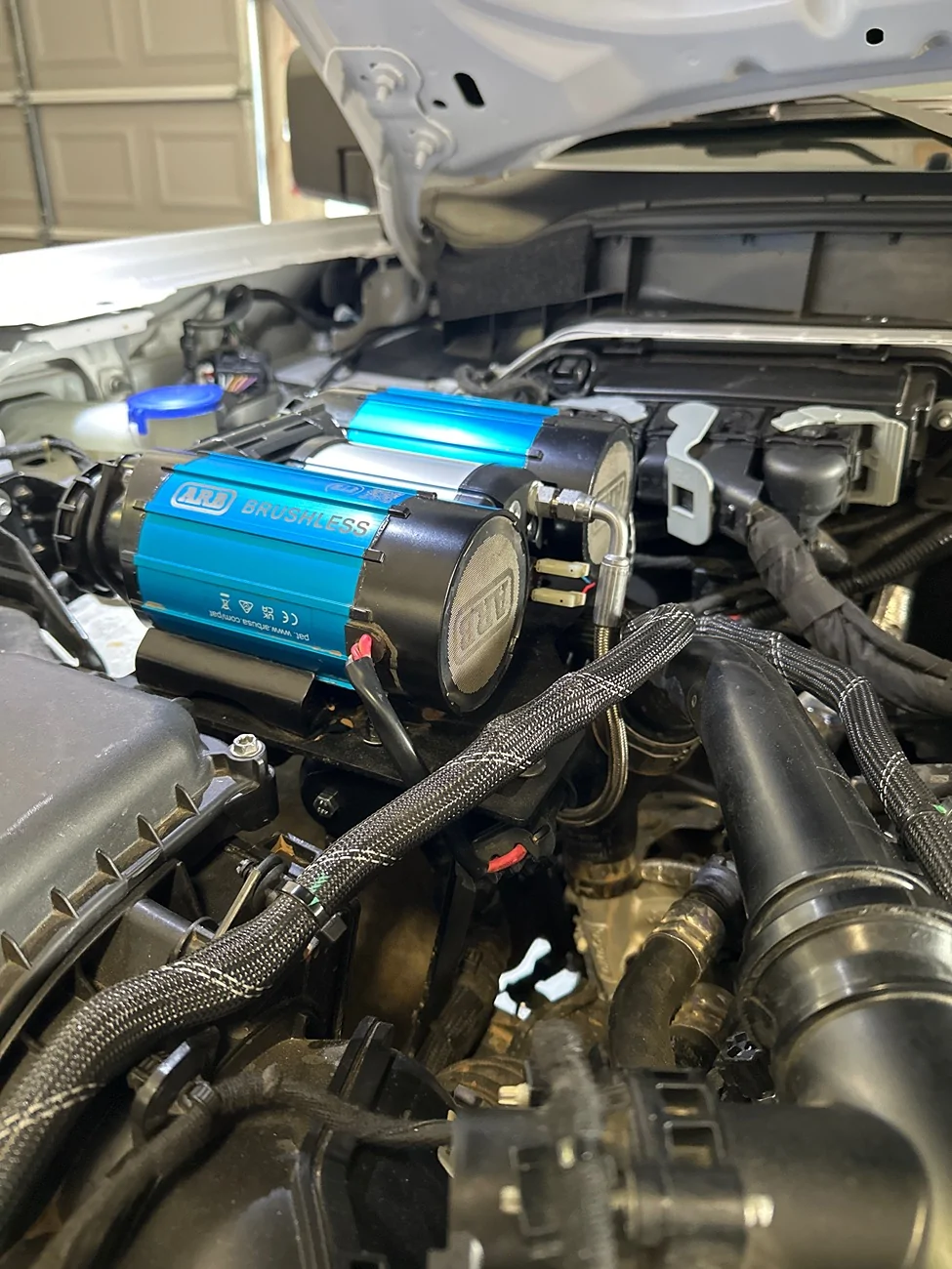 Ford Bronco Trying to mount air outside the engine compartment imag