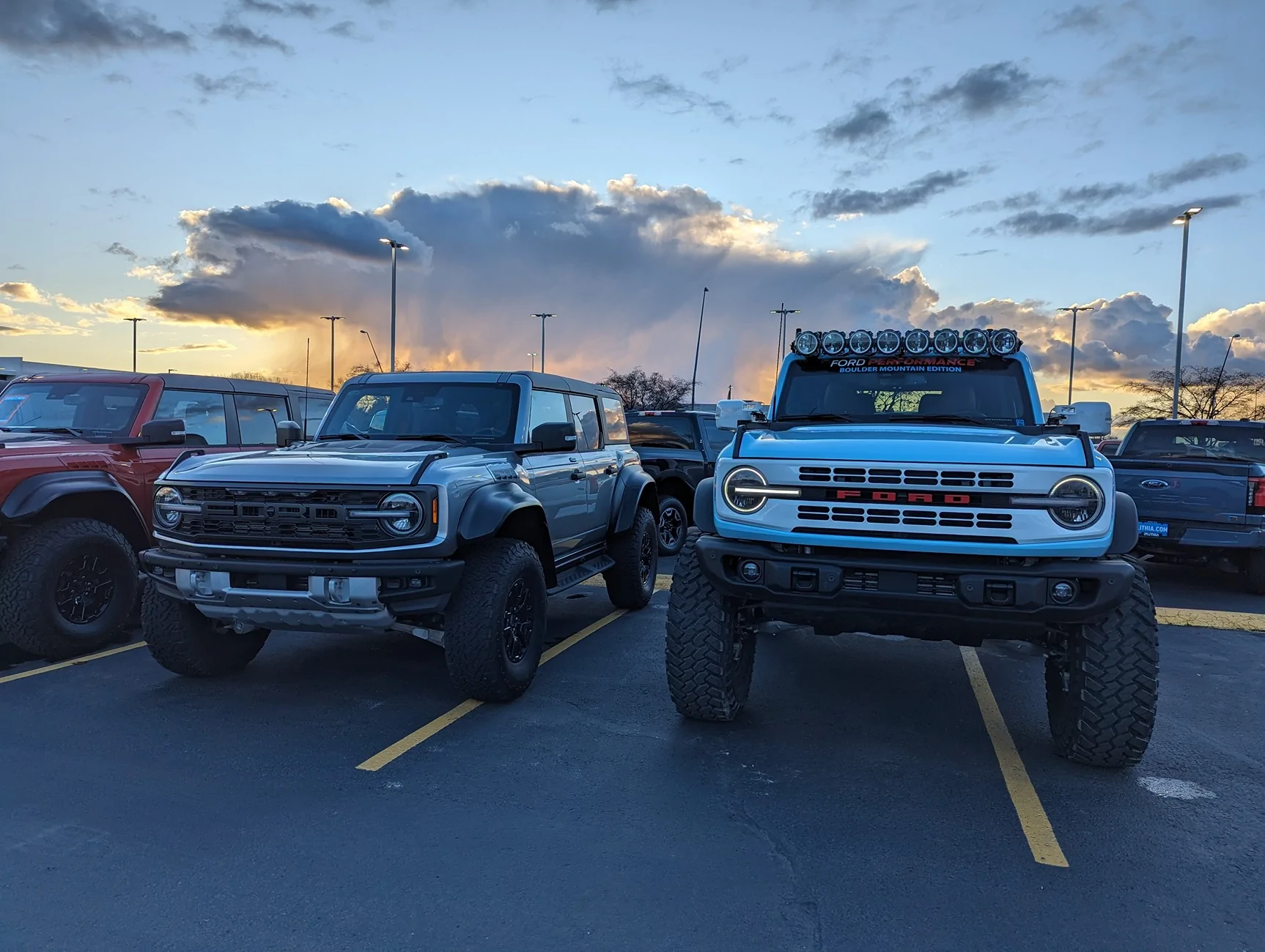 Ford Bronco Realizing How Large Bronco Raptor Is next to rapter 2