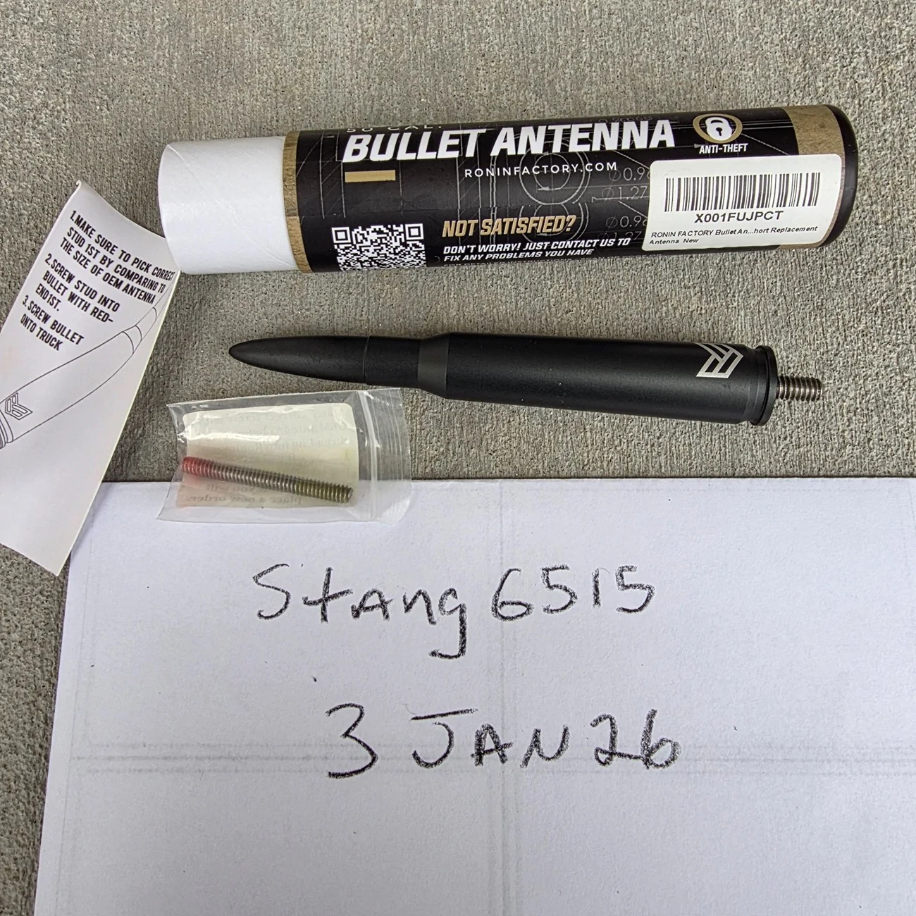 Ford Bronco Ronin 50 cal. bullet antenna tuff lock model 20260103_142230_resized