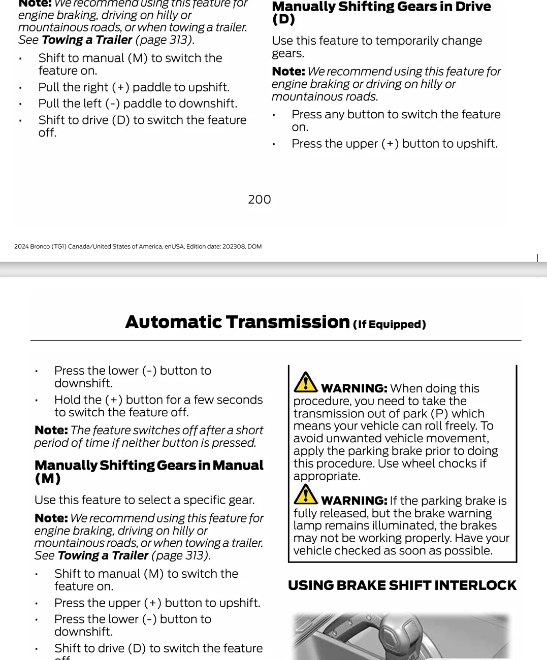 Ford Bronco Manual shifting while in Drive 1767893801958-s4