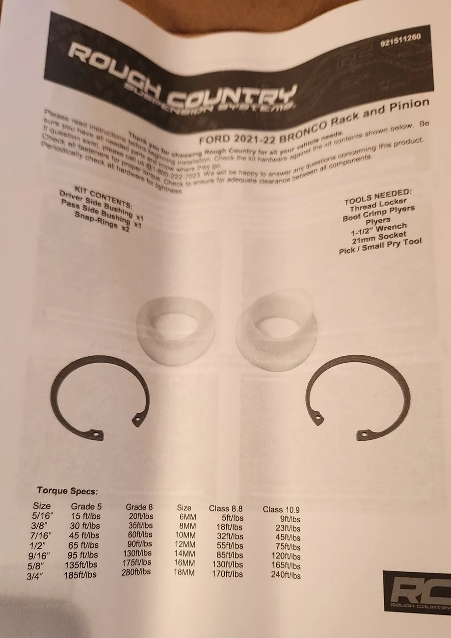Ford Bronco Steering rack bushings cheap options and alternatives. Reviews pending! 20260114_160621