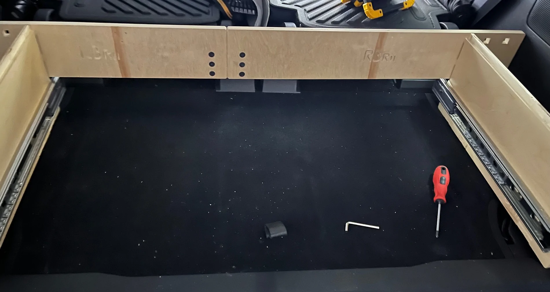Ford Bronco Wheels & Feels drawer storage system install on a 2024 2 Door IMG_4290