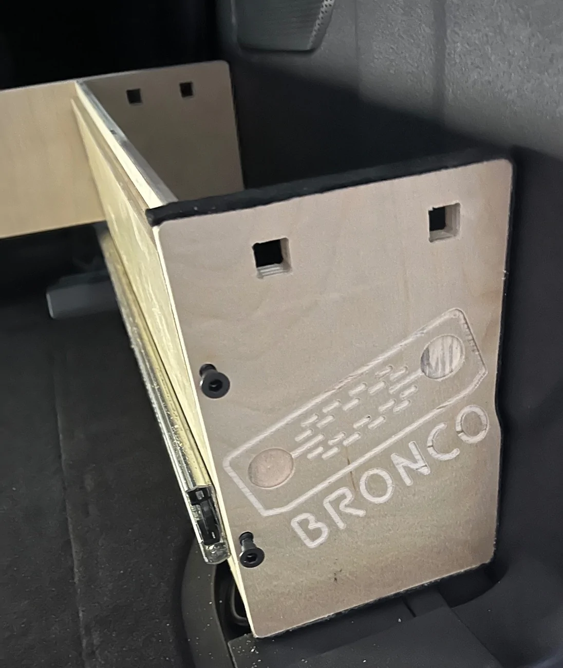 Ford Bronco Wheels & Feels drawer storage system install on a 2024 2 Door IMG_4297