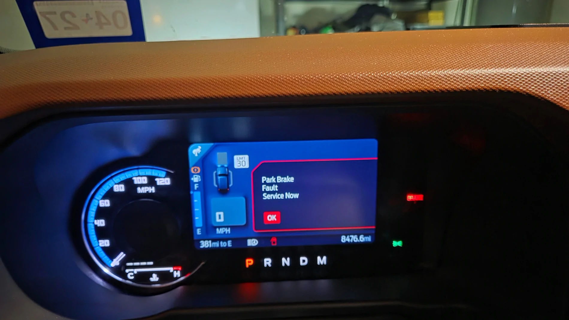 Ford Bronco Park Brake Fault 20260118_185324