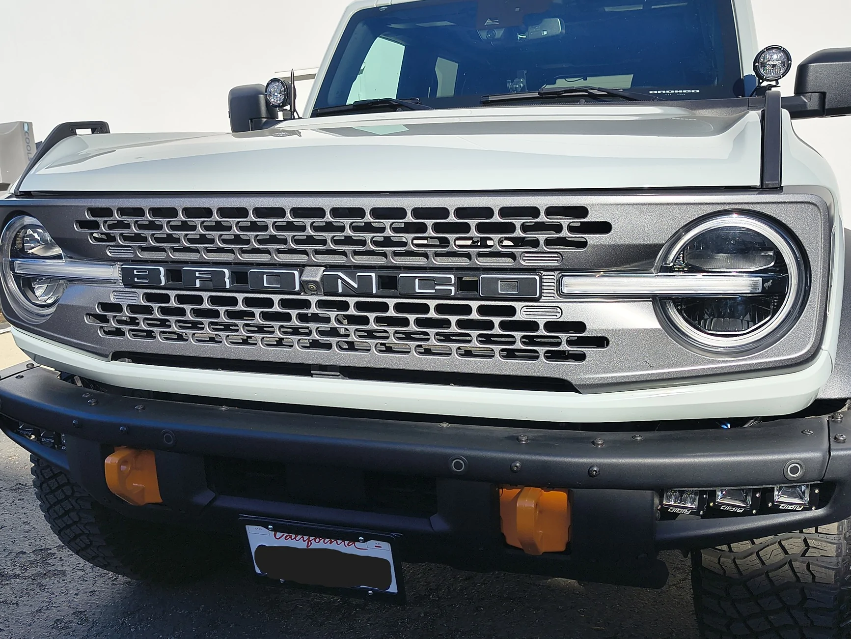 Ford Bronco Putco luminix front emblem lights with black overlay IMG_20260119_095135661_m
