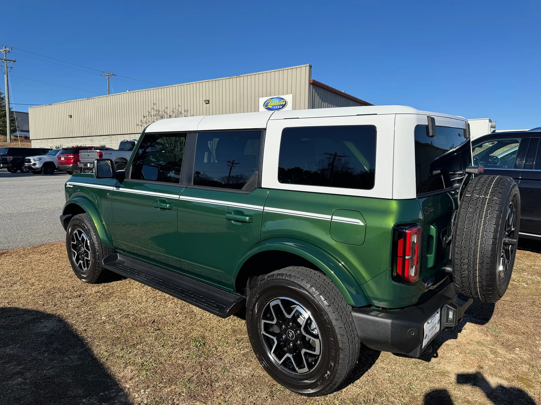 Ford Bronco My New Eruption Green OBX With White Top and Heritage Striping IMG_4024