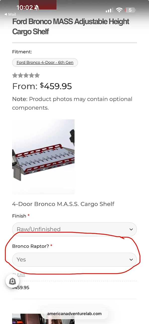 Ford Bronco American Adventure Labs Cargo Shelf IMG_0592