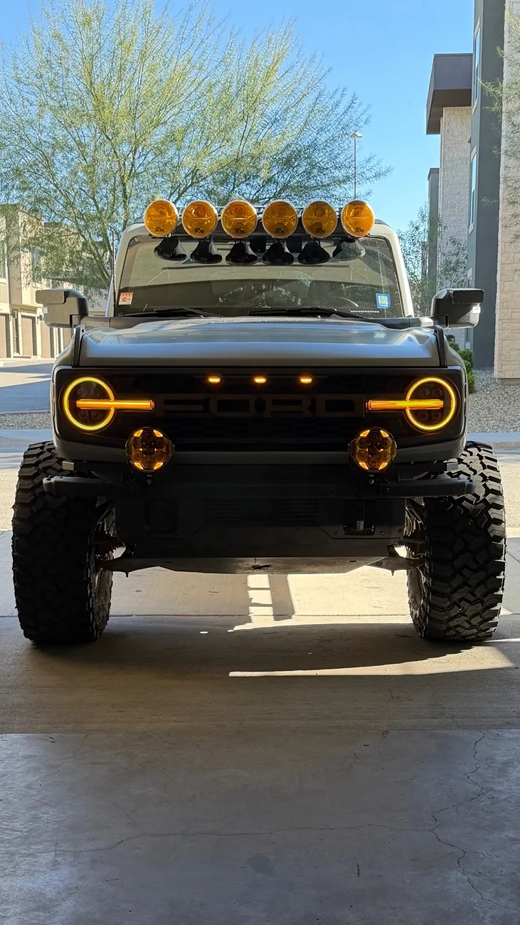 Ford Bronco Installed Suparee Helm 7 lights on front bumper (install video & review) IMG_2337