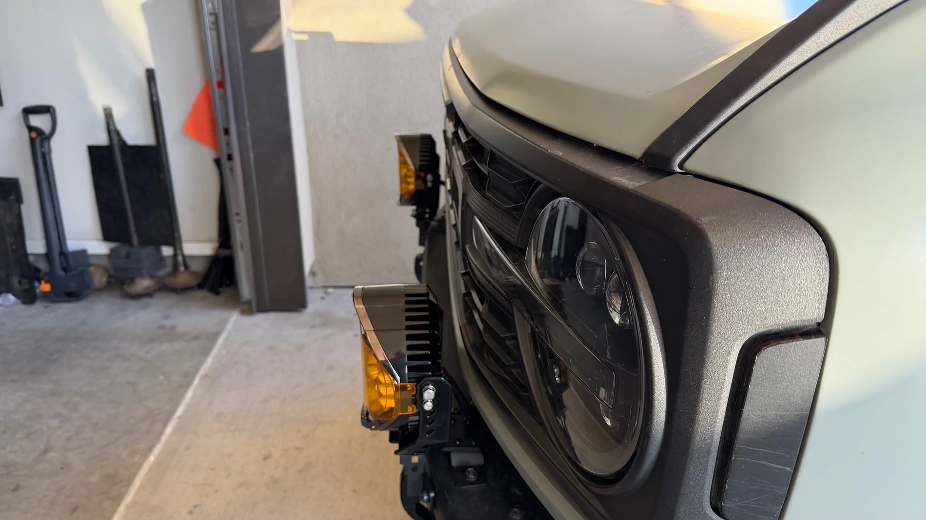 Ford Bronco Installed Suparee Helm 7 lights on front bumper (install video & review) IMG_2345