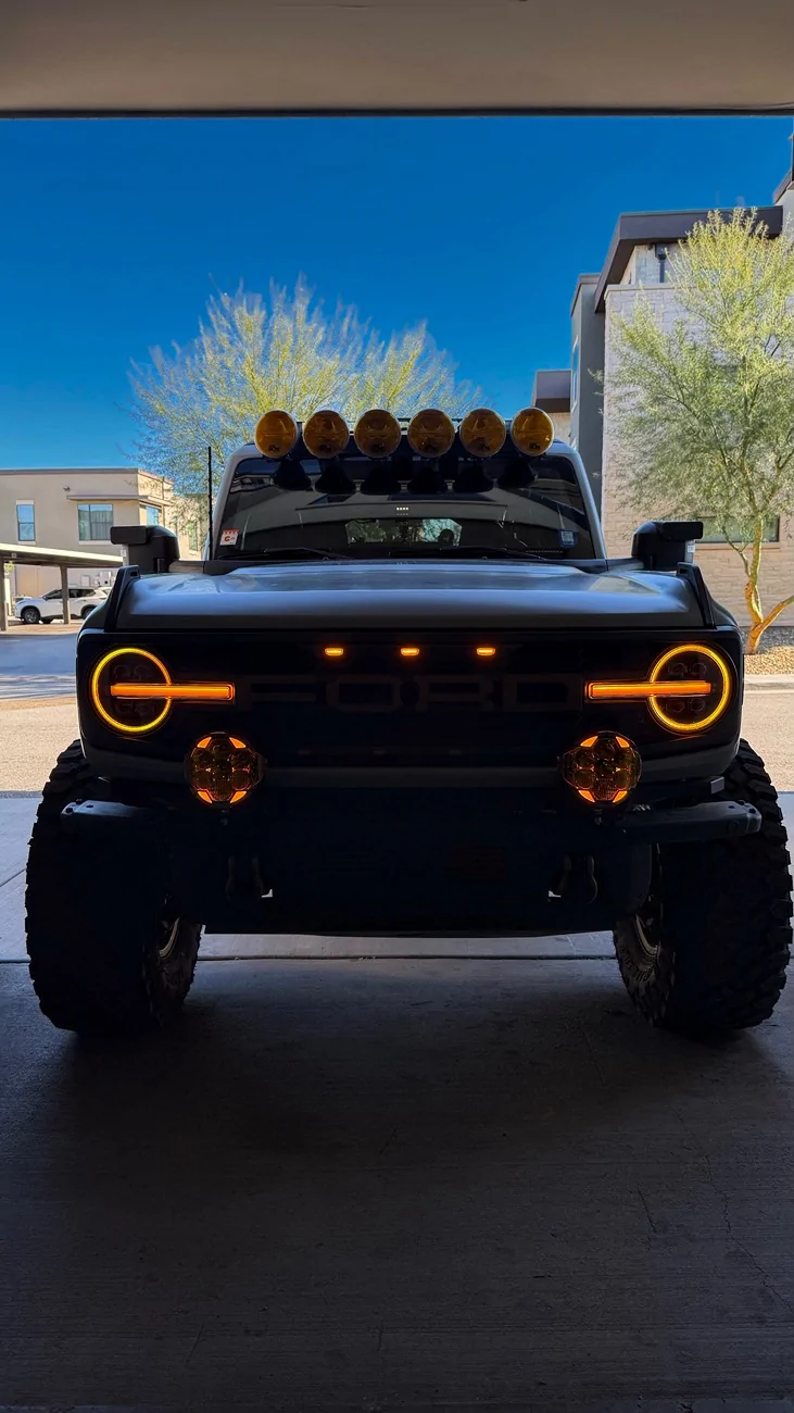 Ford Bronco Installed Suparee Helm 7 lights on front bumper (install video & review) IMG_2363