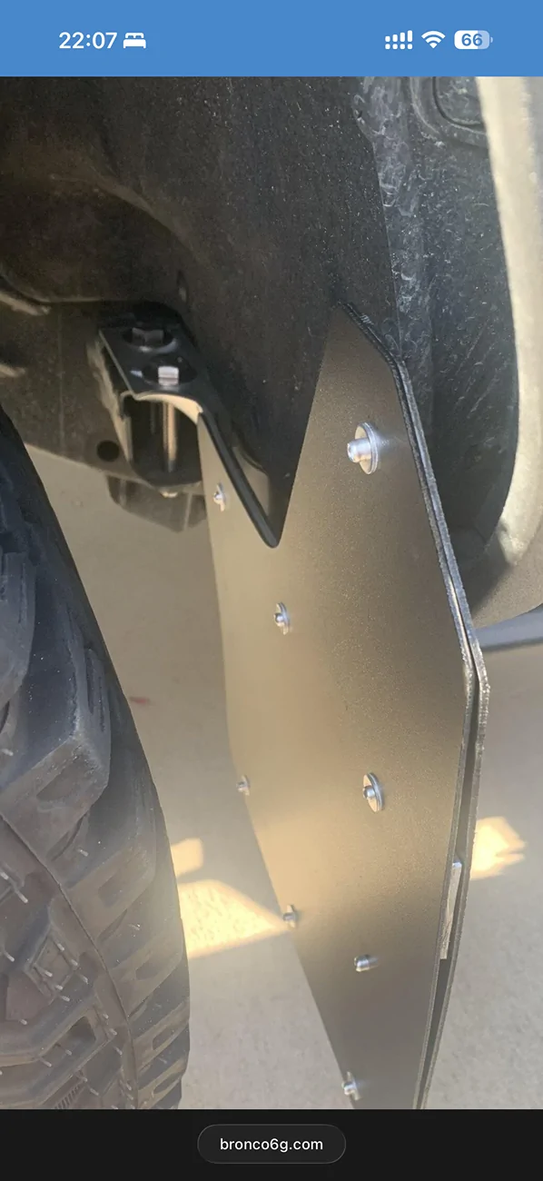 Ford Bronco Bronco big bend 2025 mudflap custom bracket IMG_3102