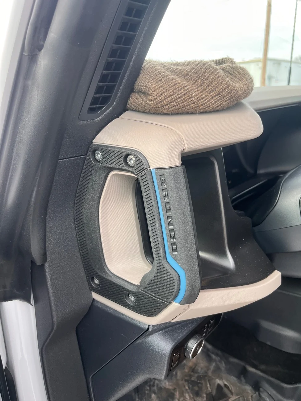 Ford Bronco OEM black/blue grab handles IMG_3750