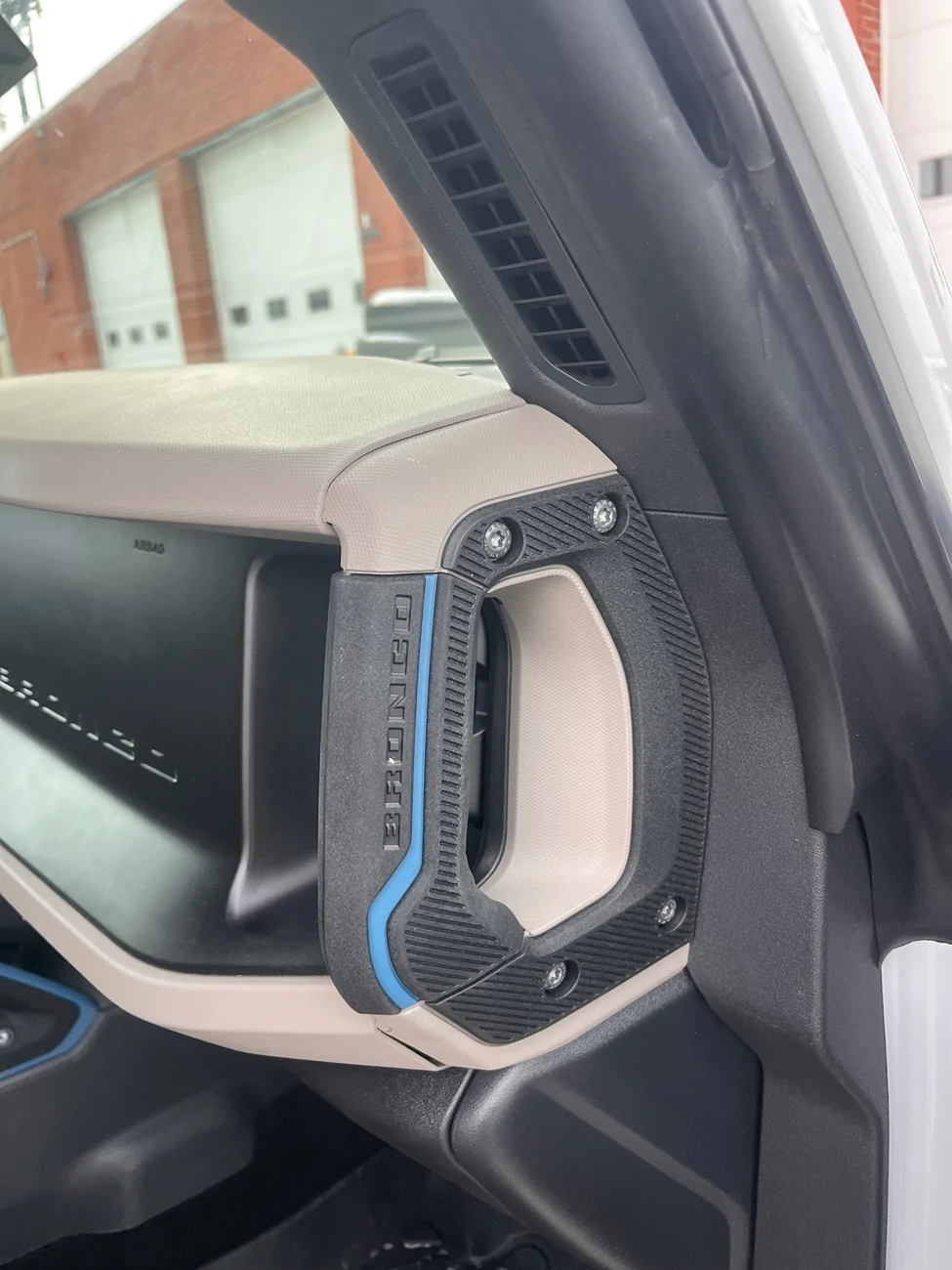 Ford Bronco OEM black/blue grab handles IMG_3749
