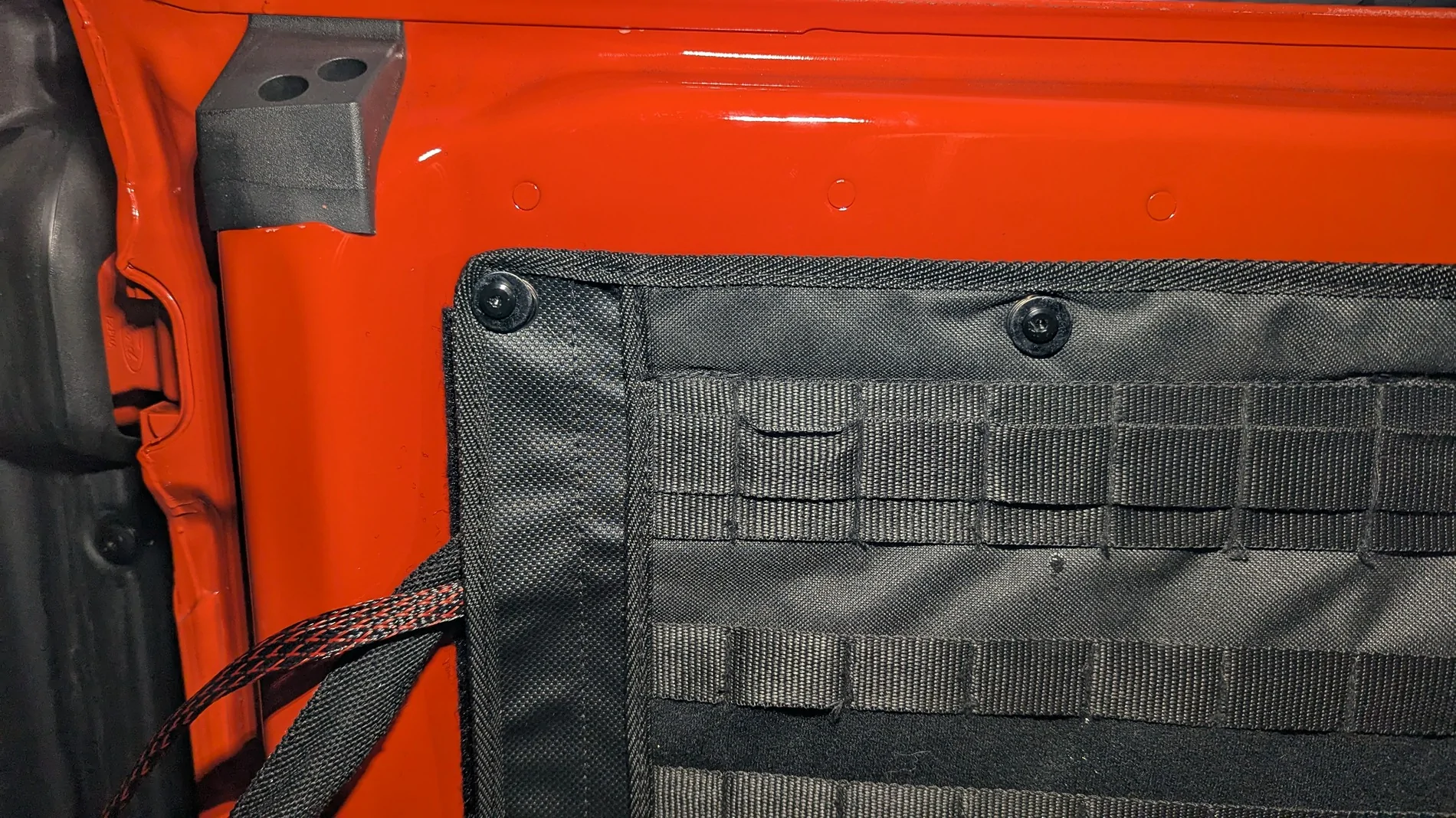 Ford Bronco Did a little Tailgate Molle Panel Reorg PXL_20260131_191352936
