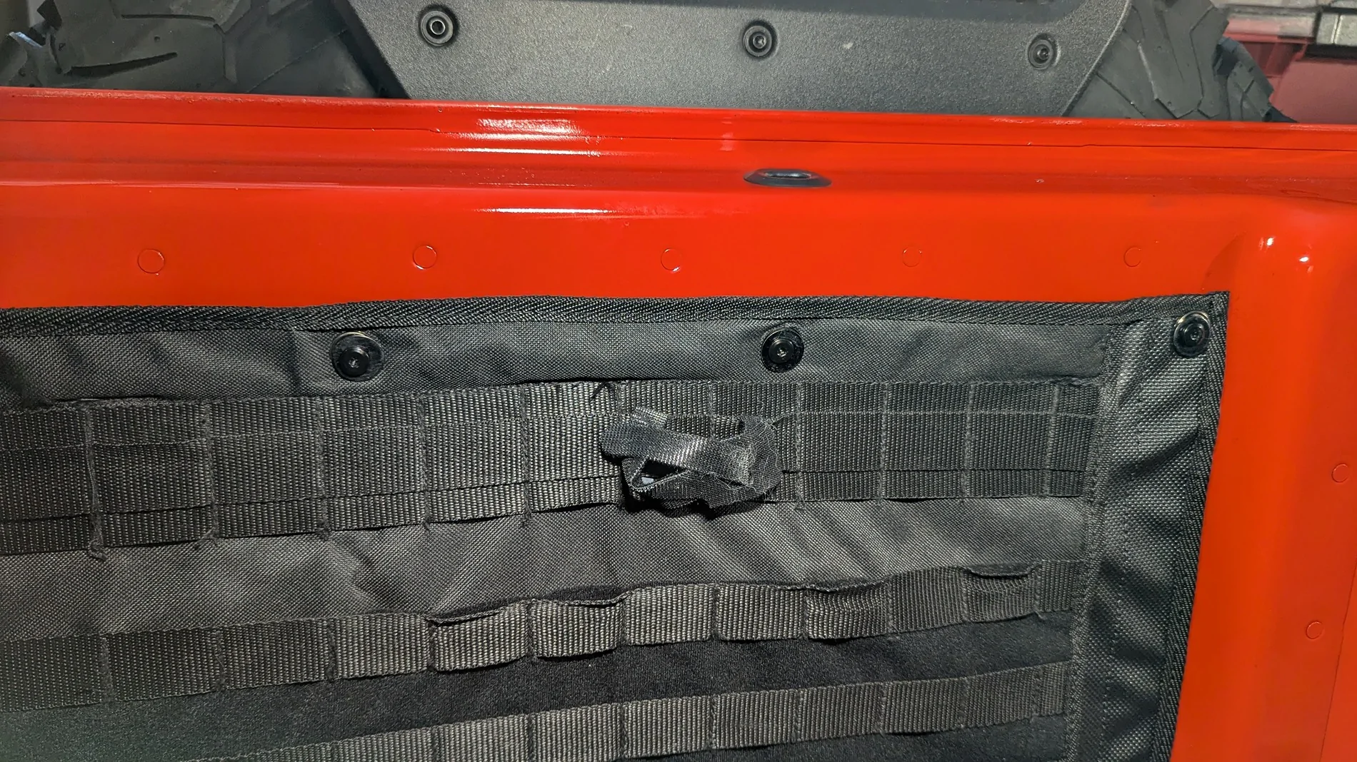 Ford Bronco Did a little Tailgate Molle Panel Reorg PXL_20260131_191356208